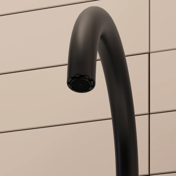 Смеситель для кухни VitrA Flow Soft черный матовый A4341936EXP (детальная фотография), однорычажные, двухрычажные