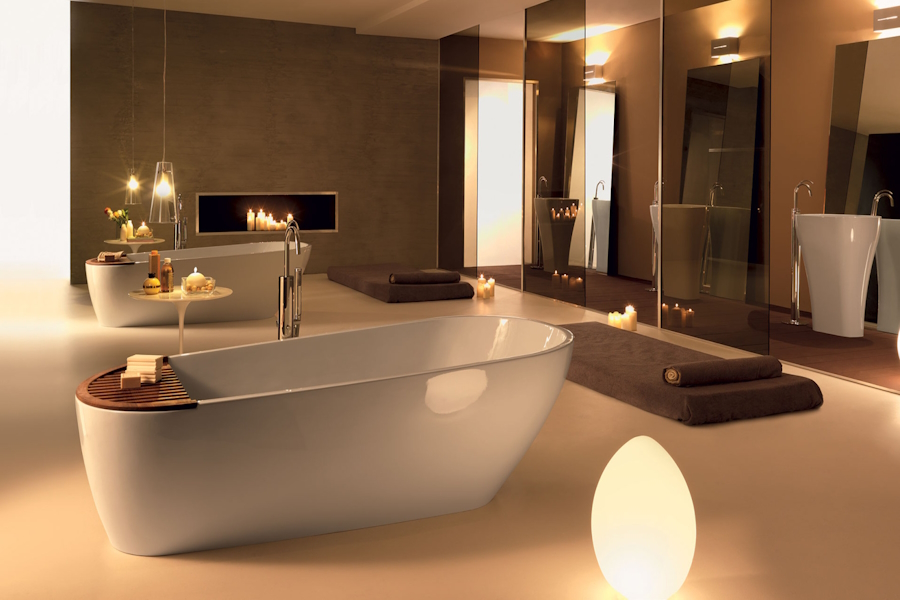 Ванна из минерального материала Pietraluce 170х70 Kerasan Aquatech 375001 (детальная фотография), белые