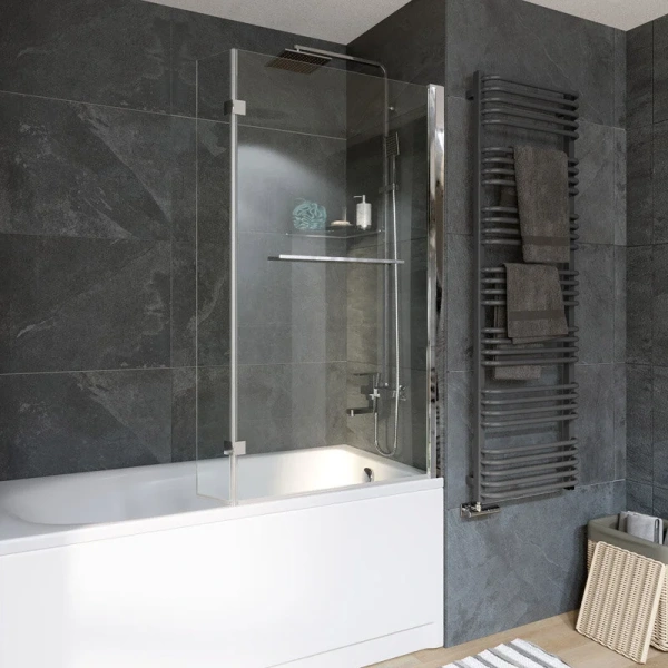 Шторка для ванны Grossman 80х140 см распашная GR-108 (детальная фотография), недорогие