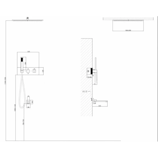 Душевой комплект Abber Daheim никель AF8254NG (детальная фотография), душевые комплекты, наборы