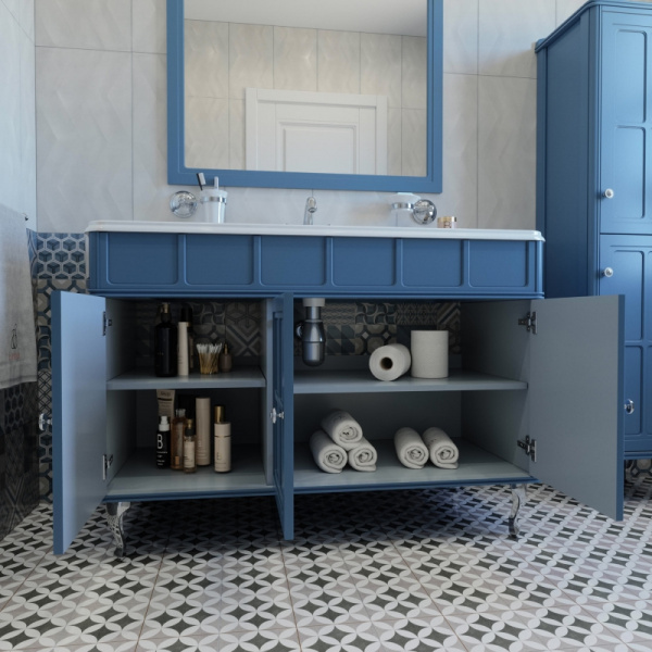 Тумба под раковину напольная Caprigo Borgo 120 см синяя 33425-B136 (детальная фотография), напольная, пристенная