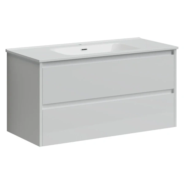 Тумба под раковину подвесная Sancos Libra 100 см белый глянец LB100W (детальная фотография)