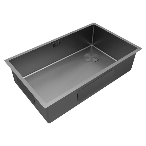 Мойка для кухни Paulmark Next-Skew 74 см серая матовая PM887444-MG (детальная фотография), врезные, встраиваемые