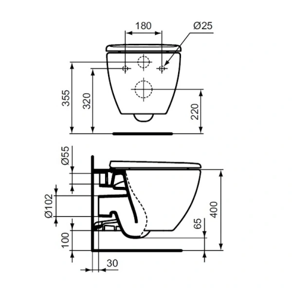 Унитаз подвесной Ideal Standard Tesi с микролифтом ST007901 (детальная фотография), подвесные, встраиваемые