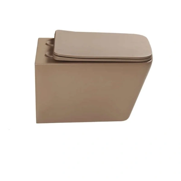 Унитаз подвесной SantiLine светло-коричневый SL-5007KH (детальная фотография), без бачка, со скрытым бачком