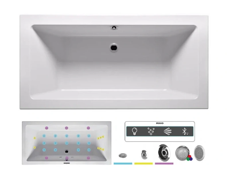 Ванна гидромассажная Riho Lusso 180 x 90 см, JOY BA7700500000000_JOY (детальная фотография)