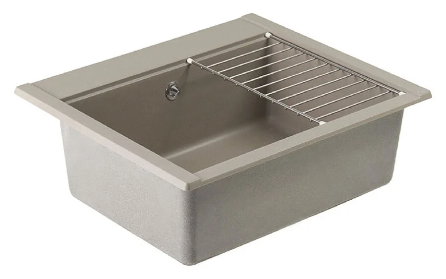 Мойка для кухни Акватон Делия 60 см серый шелк 1A715232LD250 (детальная фотография), прямоугольной формы