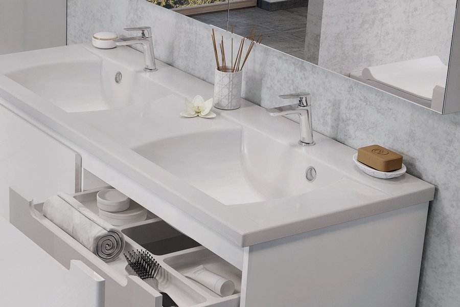 Раковина двойная, цвет белый, с отверстиями, Ravak Classic 1300 XJD01113000 (детальная фотография), белые