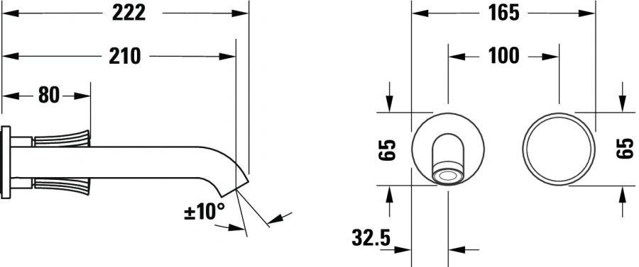Смеситель для раковины Duravit White Tulip хром WT1070004010 (детальная фотография), из латуни, округлая форма