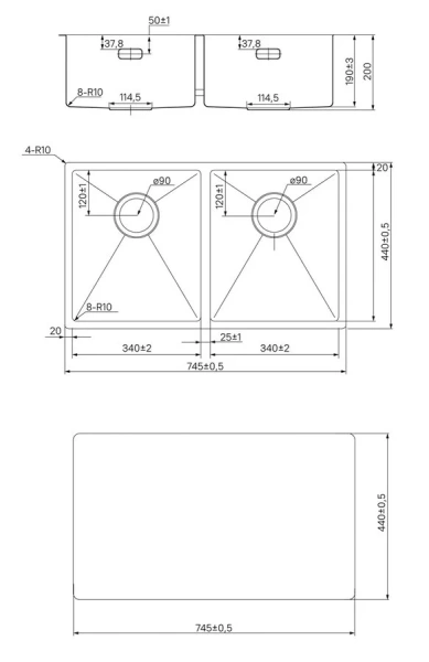 Мойка для кухни IDDIS Edifice 75 см золото EDI75B2i77 (детальная фотография), встраиваемые, интегрированные