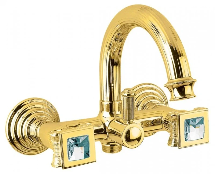 Смеситель для ванны Cezares Olimp золото 24 карат ручка Swarovski OLIMP-VD-03/24-Sw (детальная фотография)