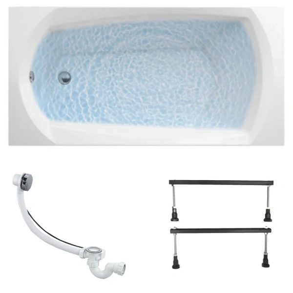 Ванна акриловая 1MarKa Elegance 01эл1470кс1, 140 x 70 см, цвет белый (детальная фотография), 140х70