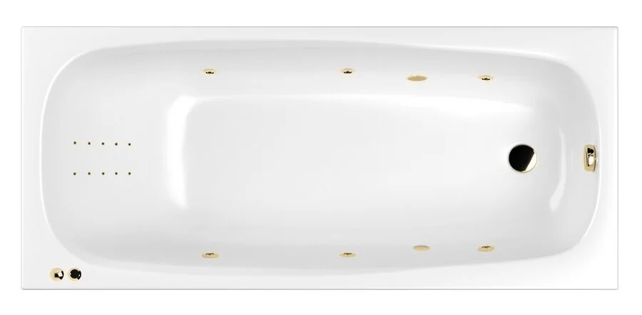 Ванна гидромассажная Whitecross Layla 170 x 75 см, LINE NANO, золото, белый, 0102.170075.100.LINENANO.GL (детальная фотография)