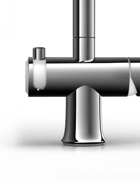 Смеситель для кухни Omoikiri Hotaru-C-WH хром/белый 4994051 (детальная фотография), на мойку, на столешницу