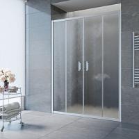 Душевая дверь профиль матовый хром стекло шиншилла Vegas-glass