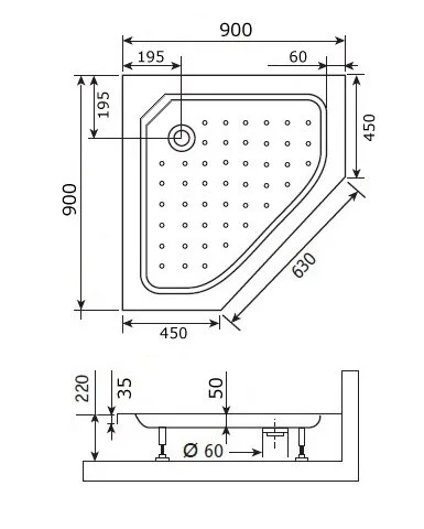Душевой поддон RGW Acryl Style-TR 90х90 см белый 16180599-11 (детальная фотография), недорогие