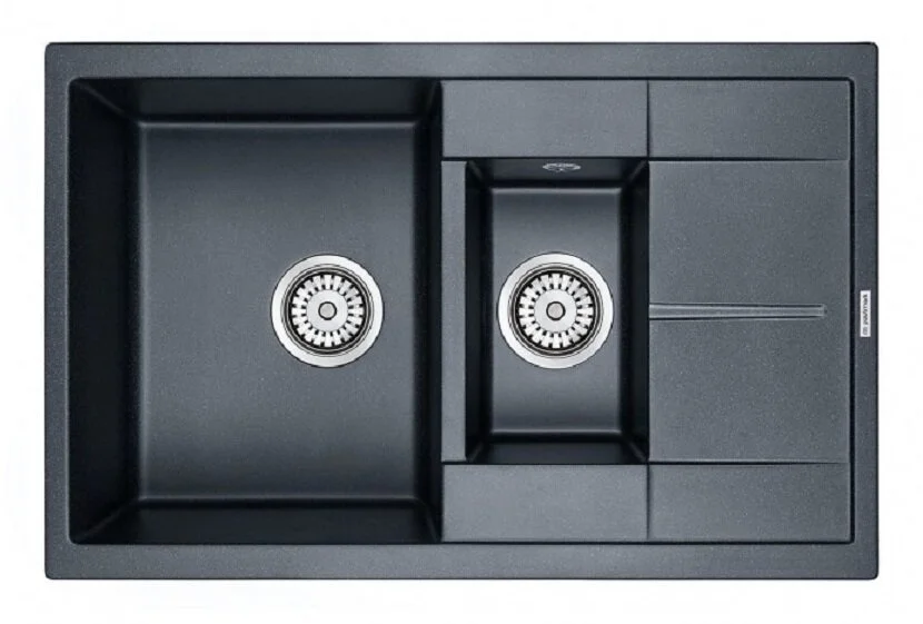 Мойка для кухни Paulmark Feste 77 см черный металлик PM237850-BLM (детальная фотография)