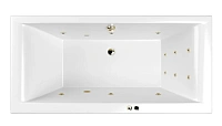 Ванна гидромассажная Whitecross Savia Duo Line, 170 х 80 см, увеличенная толщина акрила, усиленная армировка, белый/бронза, 0103.170080.100.LINE.BR