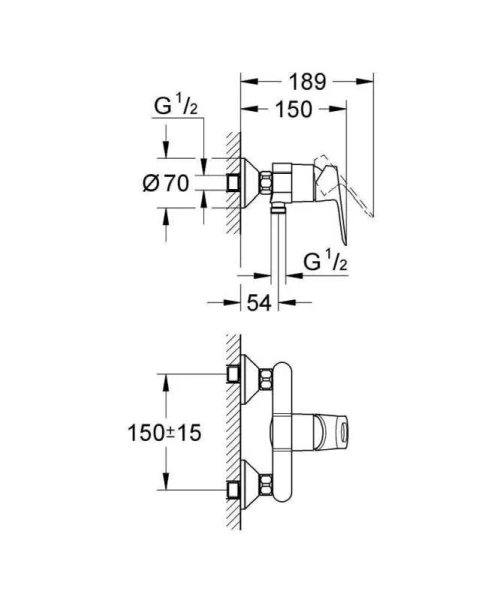 Смеситель для душа Grohe BauLoop 23340000 (детальная фотография), для душа