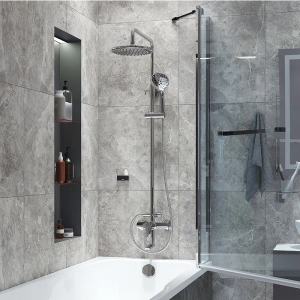 Душевая стойка IDDIS Ray с верхним душем хром RAYSB3Fi06 (детальная фотография), хром