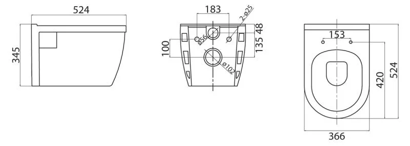 Унитаз с инсталляцией BelBagno Loto с кнопкой смыва хром BB070CHR/SC/BB002-80/BB005-PR-CHROME (детальная фотография) index_3