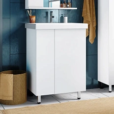 Тумба с раковиной напольная Misty Лира 60 см с дверцами