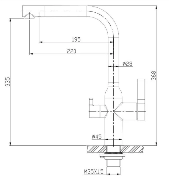Смеситель для кухни BelBagno с краном для питьевой воды BB-LAM57-IN (детальная фотография), для питьевой воды с фильтром