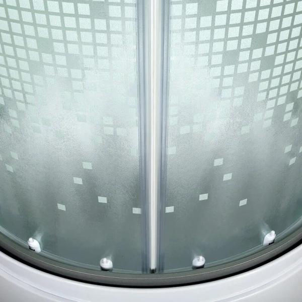 Душевая кабина Deto L 100x100 см с сиденьем L910 (детальная фотография), современныe, hi-tech, декорированныe