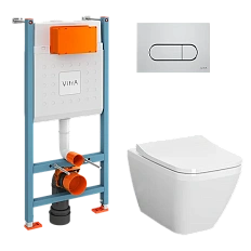 Унитаз с инсталляцией VitrA Integra безободковый