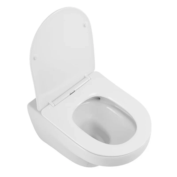 Унитаз подвесной Cezares Duet CZR-2462-TH-TOR с системой Tornado (детальная фотография), недорогие, безободковые, сиденье с микролифтом , с антивсплеском