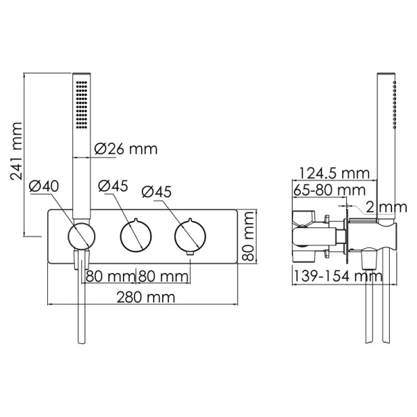 Смеситель для душа WasserKRAFT Elbe черный матовый 7488 Thermo (детальная фотография), для душа