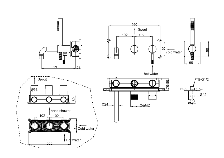 Схема (детальная фотография), для ванны