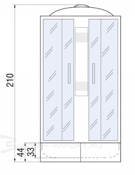 Душевая кабина River NARA 110/80/44 MT 110x80 см (детальная фотография), с раздвижными дверьми