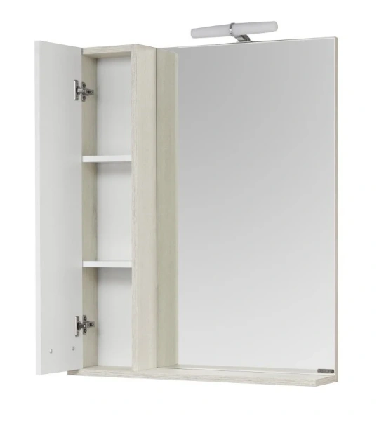 Зеркальный шкаф с подсветкой Акватон Бекка 70 см белый, дуб сомерсет 1A214702BAC20 (детальная фотография), 70 см