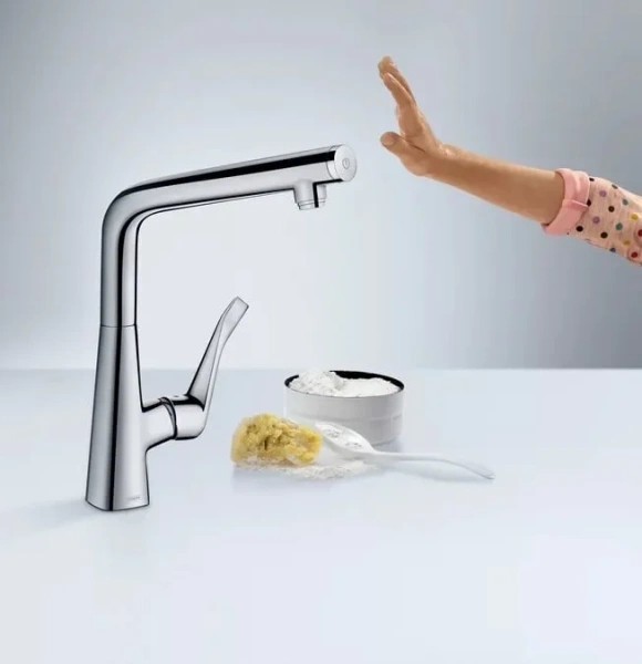 Смеситель для кухни однорычажный Hansgrohe Metris Select 260 хром 14847000 (детальная фотография), хром