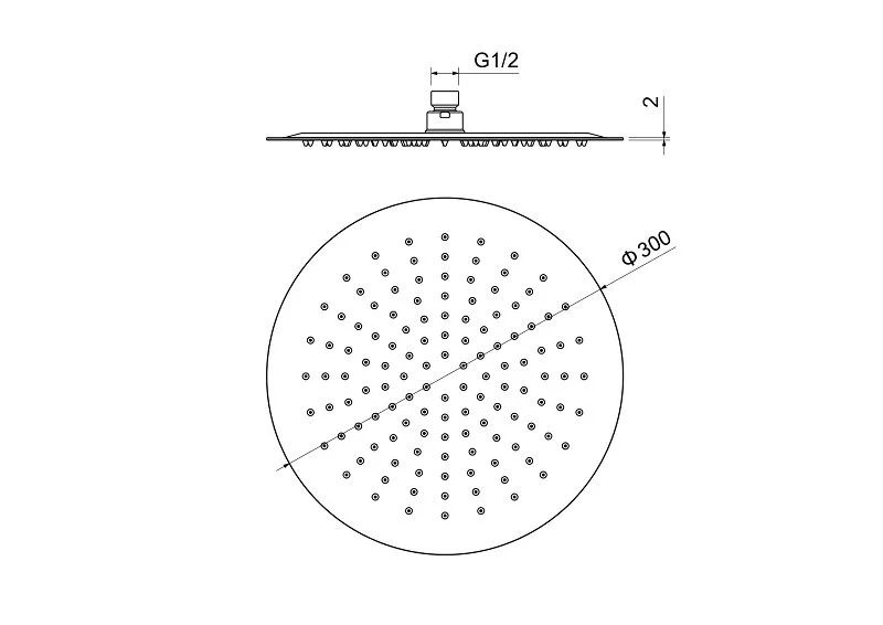Верхний душ Акватек золото шлифованное AQ2075BG (детальная фотография), верхние души