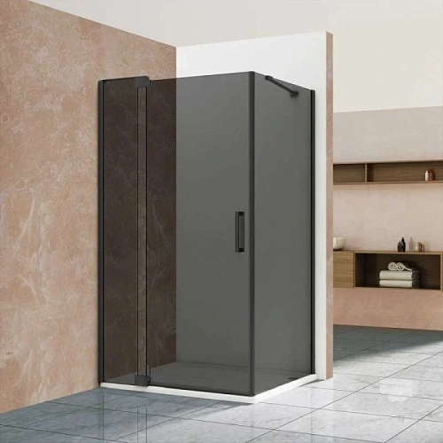 Душевой уголок Vincea Extra 120х90 см профиль черный, стекло тонированное - фото 3