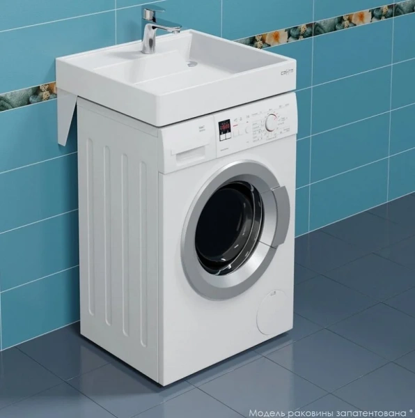 Раковина над стиральной машиной СанТа Юпитер 60 см белая 900130 (детальная фотография), над стиральной машиной, пристенные