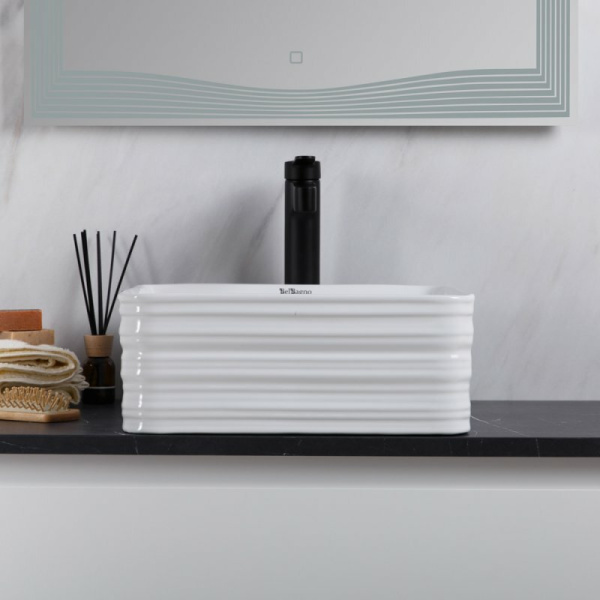 Раковина накладная BelBagno 40 см керамическая, белая BB1421 (детальная фотография), керамические