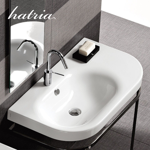 Раковина с левой чашей Hatria Daytime 85х50 см Y0YJ01 (детальная фотография), по запросу index_1