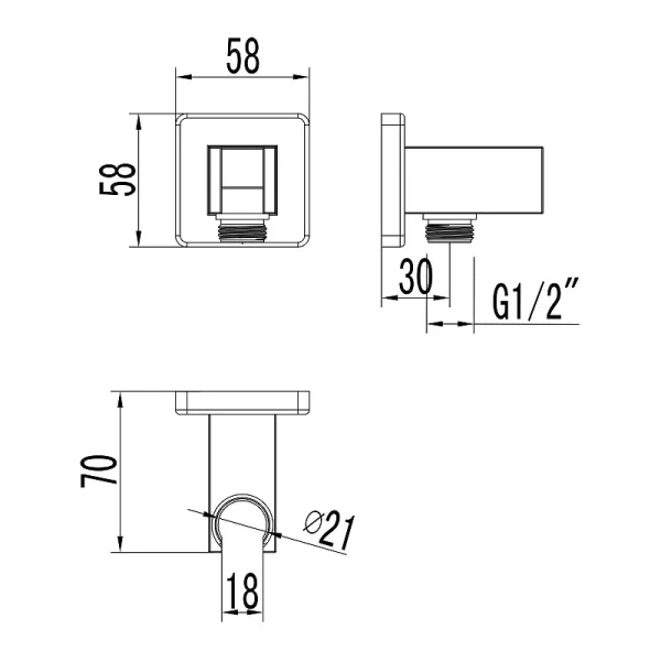 Шланговое подключение Lemark c держателем для душа LM4585C (детальная фотография), нет в наличии