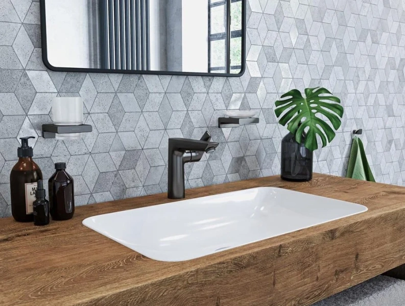 Смеситель для раковины Hansgrohe Talis E матовый черный 71754670 (детальная фотография), для раковины