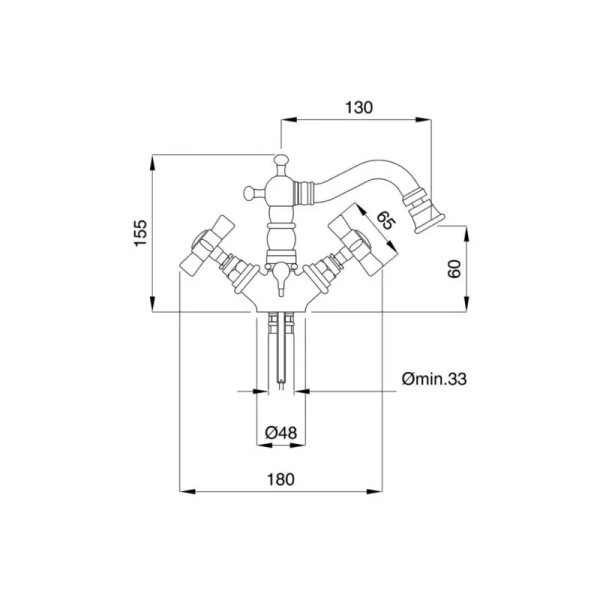 Смеситель для биде Migliore Princeton бронза 19343 (детальная фотография), для биде