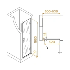 Душевая дверь в нишу RGW Hotel HO-011 60 см профиль хром