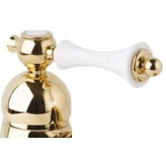 Душевая стойка Cezares Margot золото ручка белая MARGOT-CD-03/24-Bi (детальная фотография), золото