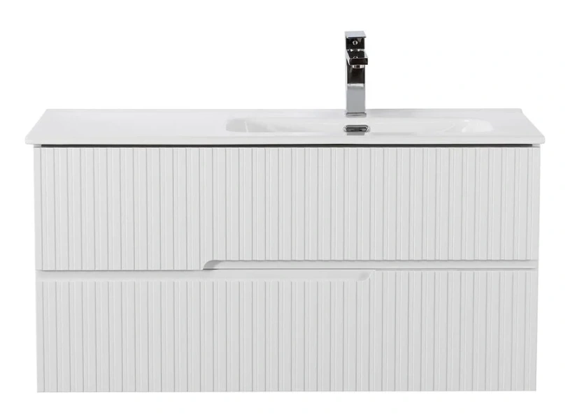 Тумба под раковину подвесная Cezares Duet 100 см левосторонняя DUET-N-1000-2C-SO-BL-L (детальная фотография), в наличии