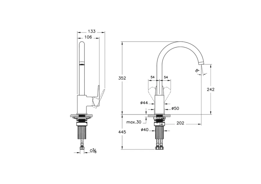 Смеситель для кухни VitrA Flow Soft черный матовый A4341936EXP (детальная фотография), для кухни