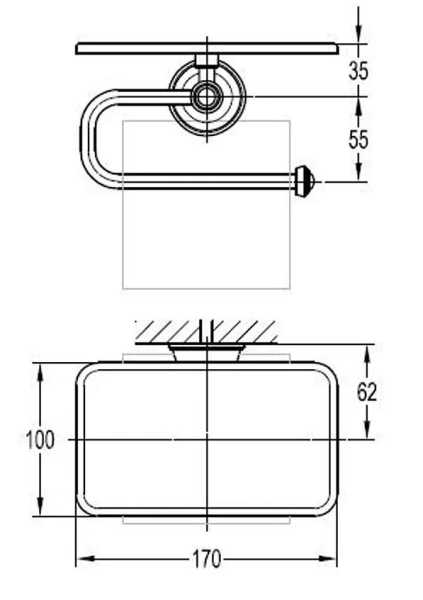 Бумагодержатель Cezares Liberty хром CZR-F-8989 (детальная фотография), современные, hi-tech