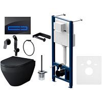 Унитаз с инсталляцией Am.Pm Spirit 2.0 черный с гигиеническим душем