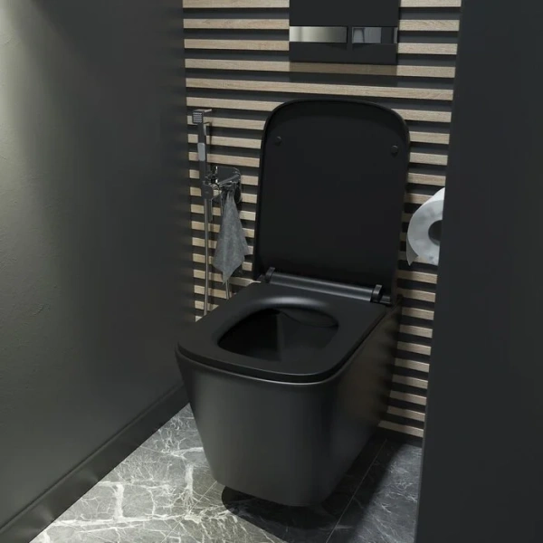 Унитаз подвесной IDDIS Bild черный матовый BILR2BMi25 (детальная фотография), черные